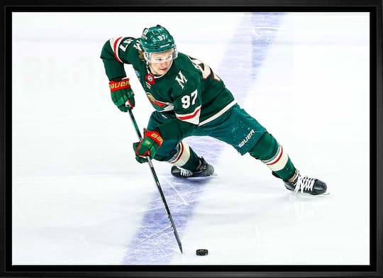 Kirill Kaprizov 20" x 29" Framed Canvas Wild Skating-H 31.5" x 22.5"